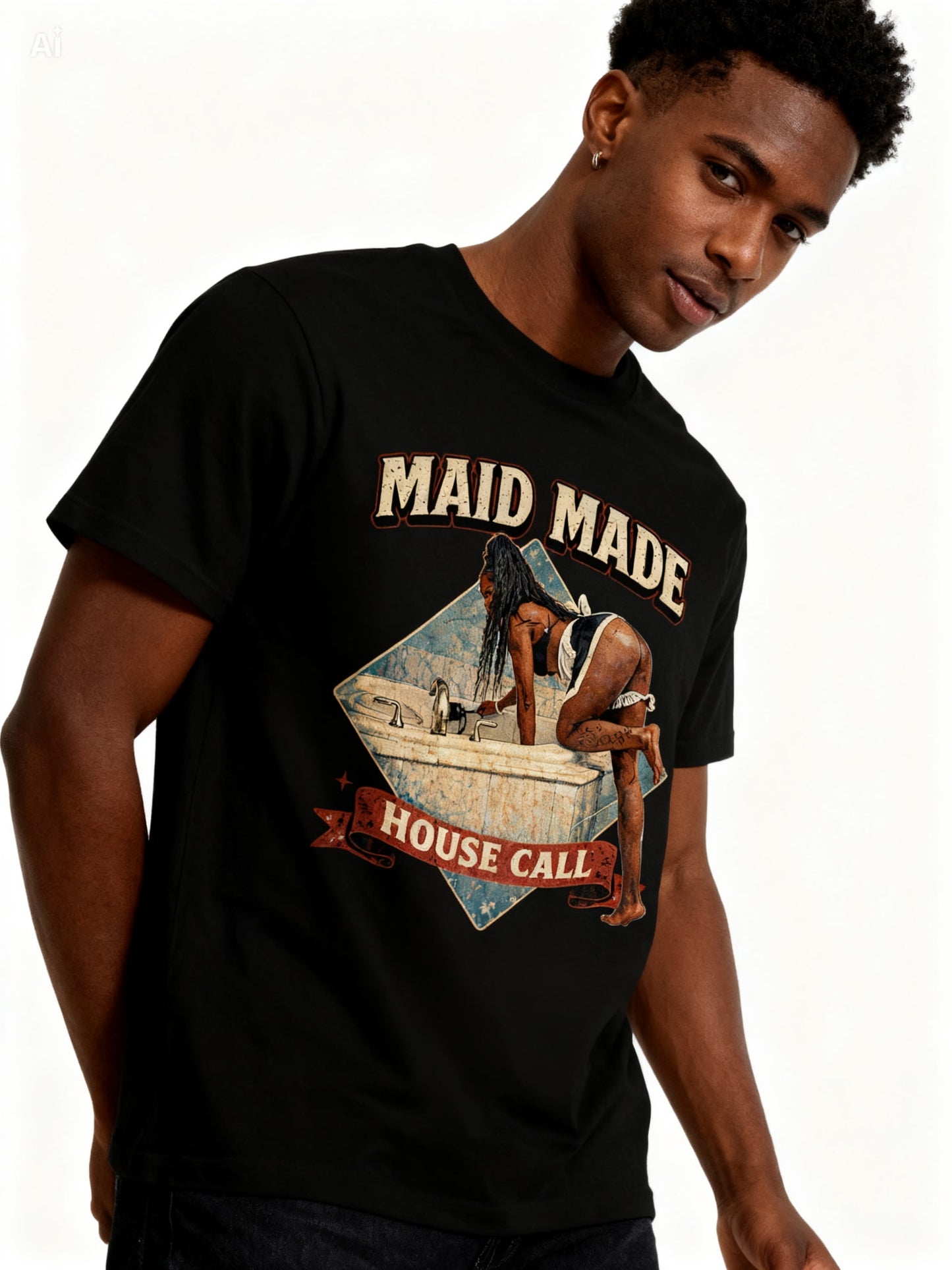 Maid Made “House Call” Graphic Tee – Sexy Maid Signature Shirt